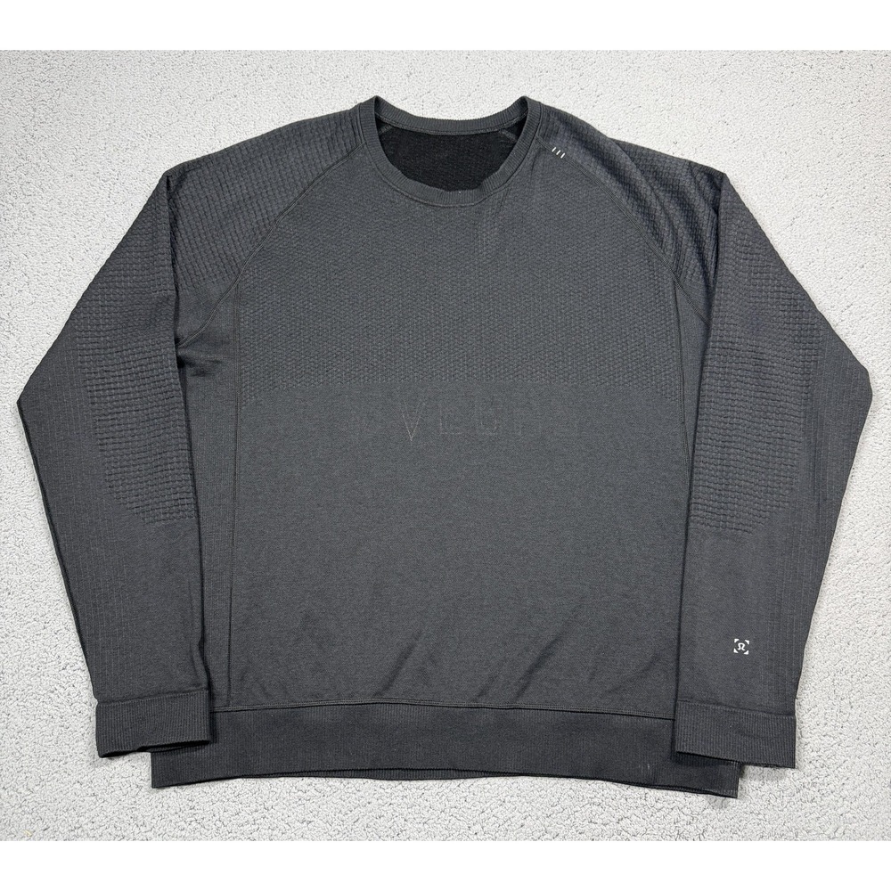 Lululemon Athletica‎ Sweatshirt Mens XL Black Merino Wool Knit Crewneck Pullover
